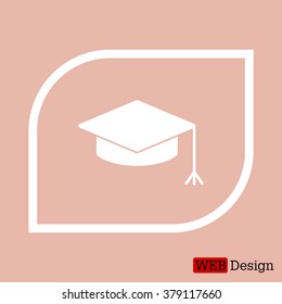 Graduation hat cap icon