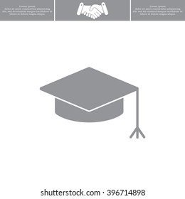 Graduation hat cap icon