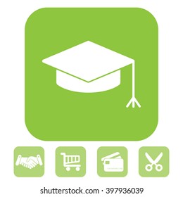 Graduation hat cap icon