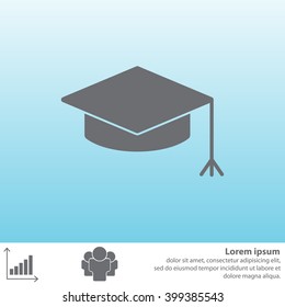 Graduation hat cap icon