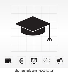 Graduation hat cap icon