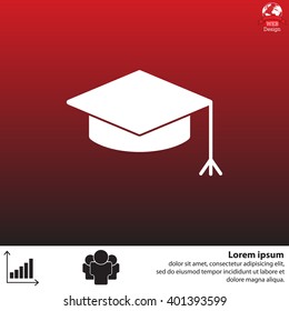 Graduation hat cap icon