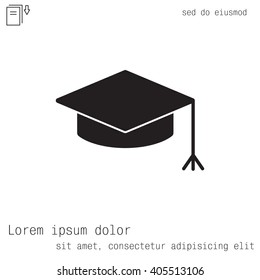 Graduation hat cap icon