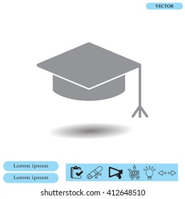 Graduation hat cap icon