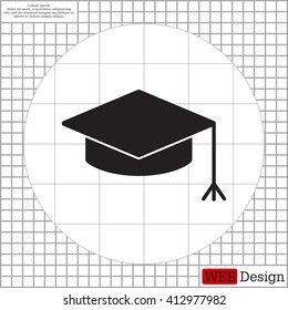 Graduation hat cap icon