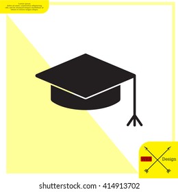 Graduation hat cap icon