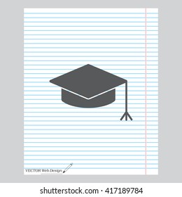 Graduation hat cap icon