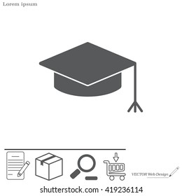 Graduation hat cap icon