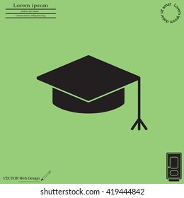 Graduation hat cap icon