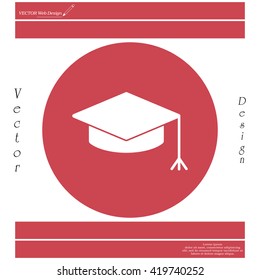 Graduation hat cap icon
