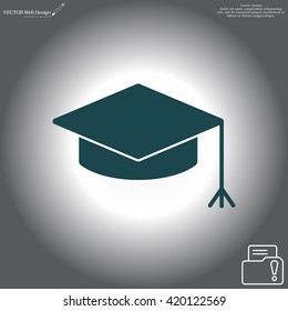 Graduation hat cap icon