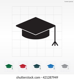 Graduation hat cap icon