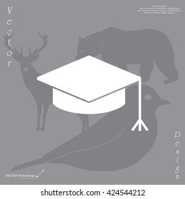 Graduation hat cap icon