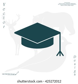 Graduation hat cap icon