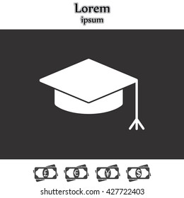 Graduation hat cap icon