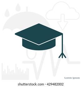 Graduation hat cap icon