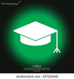 Graduation hat cap icon