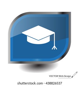Graduation hat cap icon