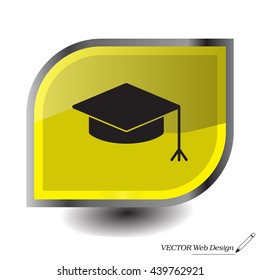 Graduation hat cap icon