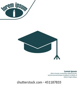 Graduation hat cap icon