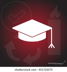 Graduation hat cap icon