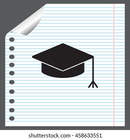 Graduation hat cap icon