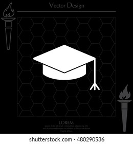 Graduation hat cap icon