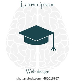 Graduation hat cap icon