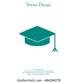 Graduation hat cap icon
