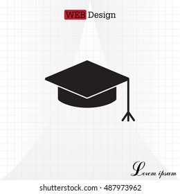 Graduation hat cap icon