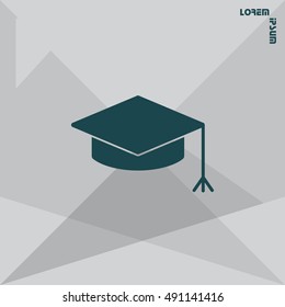 Graduation hat cap icon