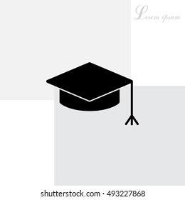 Graduation hat cap icon