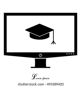 Graduation hat cap icon