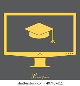 Graduation hat cap icon