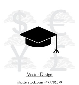 Graduation hat cap icon