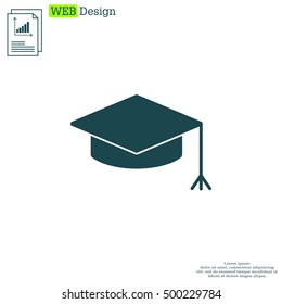 Graduation hat cap icon