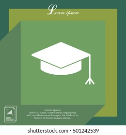 Graduation hat cap icon
