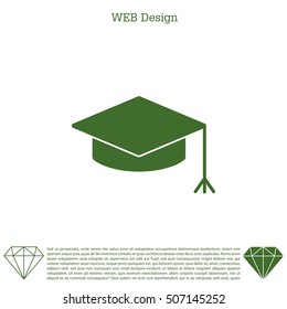 Graduation hat cap icon