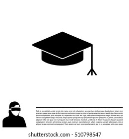 Graduation hat cap icon