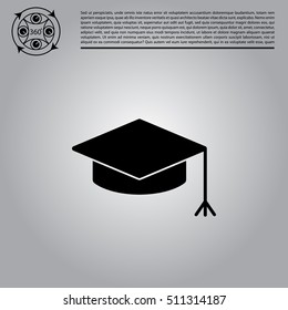 Graduation hat cap icon