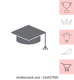 Graduation hat cap icon