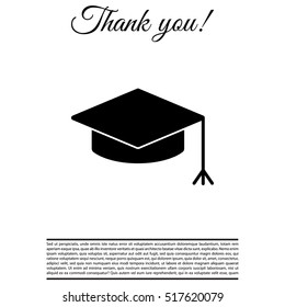 Graduation hat cap icon