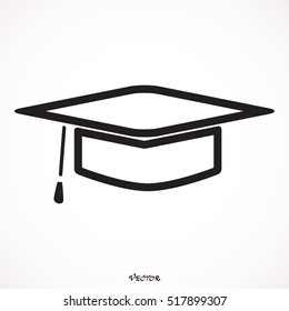 Graduation hat cap icon
