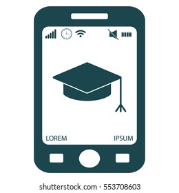 Graduation hat cap icon