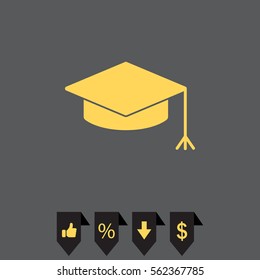 Graduation hat cap icon
