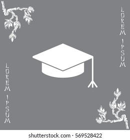 Graduation hat cap icon