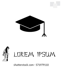 Graduation hat cap icon