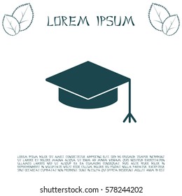 Graduation hat cap icon