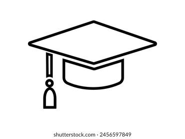 Graduation hat cap icon . Academic cap vector icons. Student hat simple black icon. Graduation and education symbol 