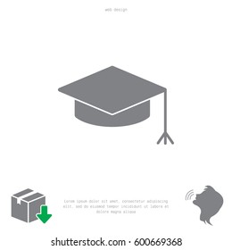 Graduation hat cap icon. vector illustration